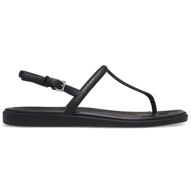 Sandalias Crocs Miami Tanga para mujer, color negro, talla 11