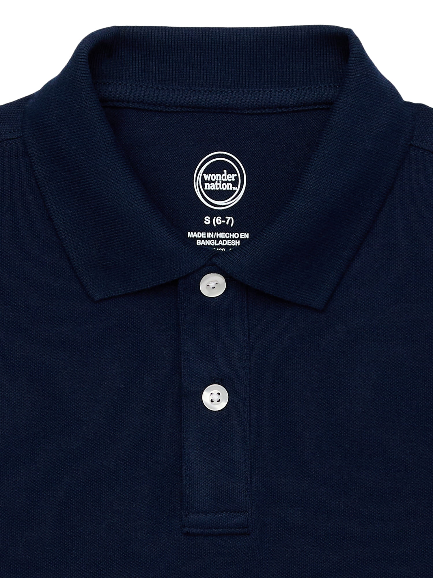 Wonder Nation Boys School Uniform Short Sleeve Pique Polo