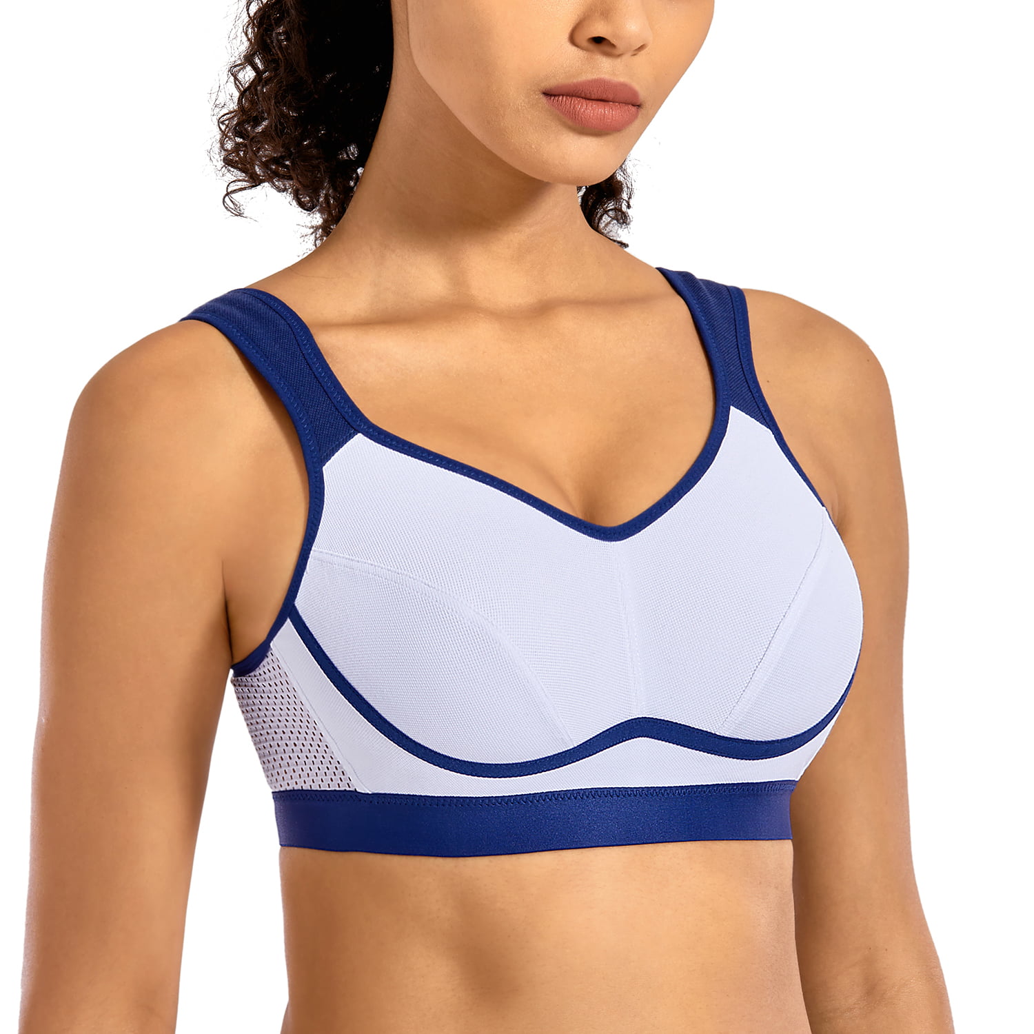 SYROKAN Women's Workout Gym Support Bounce Control Plus Size High Impact Sports Bra Wirefree 