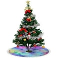 thumbnail image 4 of GZHJMY Christmas Tree Skirt, 36" Xmas Tree Skirts Bright Unicorn Galaxy Print Christmas Tree Mat for Christmas Holiday Party Ornaments, 4 of 5