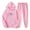Pink, variant on Jogger Sets for Women 2 Piece Baggy Fit Funny Heart Print Track Suits Soft Solid Color Sweatsuits Set with Pockets