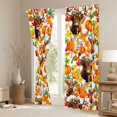 thumbnail image 3 of Homewish Watercolor Highland Cow Blackout Curtains, Fall Maple Pumpkin Curtains Pack of 2 (42x84 Each), White Orange Brown Red, 3 of 5