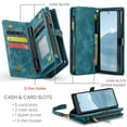 thumbnail image 6 of Samsung Galaxy Z Fold 6 Leather Detachable Wallet Zipper Case with 8 Card Slots Holder Magnetic case for Samsung Galaxy Z Fold 6 Flip Wallet Handle Wrist Strap Shockproof Pocket Handbag,
Green, 6 of 7