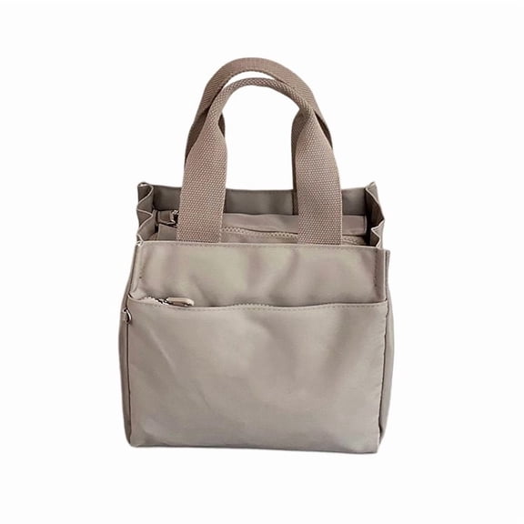 Dvumao Nylon Lunch Tote Bag Multi Pocket Portable Food Carrier Bag For Office Workers homes Daily Outdoor Use 3 Neutrals Colors Available