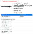 thumbnail image 2 of Front Right Passenger Side Axle Assembly - Compatible with 1997 - 2001 Honda CRV Automatic 1998 1999 2000, 2 of 2