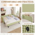 thumbnail image 5 of Twin Size Gingham Daybed with Trundle, Wave Shaped Sofa Bed with USB Port, No Box Spring Needed, 5 of 10