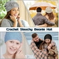 thumbnail image 5 of 2PCS Women Cotton Crochet Slouchy Beanie Hat Handmade Knit Cutout Summer Floral Skull Cap, 5 of 6