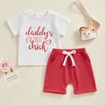 thumbnail image 2 of Bagilaanoe 2pcs Toddler Baby Boy Shorts Set Short Sleeve Letter Print T Shirt Tops + Shorts 6M 12M 18M 24M 3T 4T Kids Casual Summer Clothes, 2 of 9