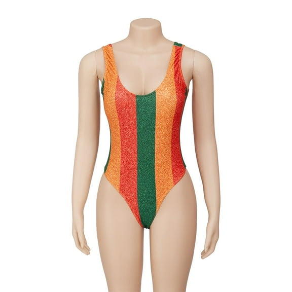 Anti Hero Color Stripes Jumpsuit Women Bodysuit Stage Show Outfits Halloween Carnival Party Disguise