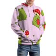 thumbnail image 5 of Cute Frogs And Mushrooms Pattern Men's Women Vintage 3D Hooded Sweatshirt - All-Season Loose Fit Streetwear, 5 of 6