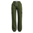 thumbnail image 4 of Lopecy-Sta Pants for Women Jogger Cargo Pants Elastic Drawstring Waist Multi Pockets Relaxed Fit Daily Wear Workout Trousers for All Seasons, 4 of 7