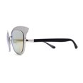 thumbnail image 4 of Womens Cat Eye Double Rim Butterfly Shape Mirror Lens Sunglasses Silver Purple Mirror, 4 of 4