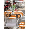 thumbnail image 5 of Outdoor Tablecloth with Umbrella Hole for Patio/Picnic/Party/Camping, Orange Striped Truck Waterproof Table Cloth Round Cover Washable, Farmhouse Stripes Modern Art (Dia 54"), 5 of 8