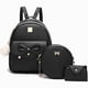 thumbnail image 2 of Kit mochila Moda Casual Pu Bolso monedero para mujer 3 Piezas negro, 2 of 7