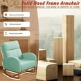thumbnail image 6 of Glider Rocking Chair Nursery Comfy Accent Chair with High Backrest Upholstered Living Room Chairs with Side Pocket Armchair Reading Chair for Bedroom Nursery Office, Green, 6 of 7