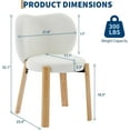 thumbnail image 2 of Litake Modern Vanity Chair with Love Backrest, Makeup Vanity Stool Teddy Fabric for Dressing Home Office Bedoom and Living Room,2PCS White, 2 of 7