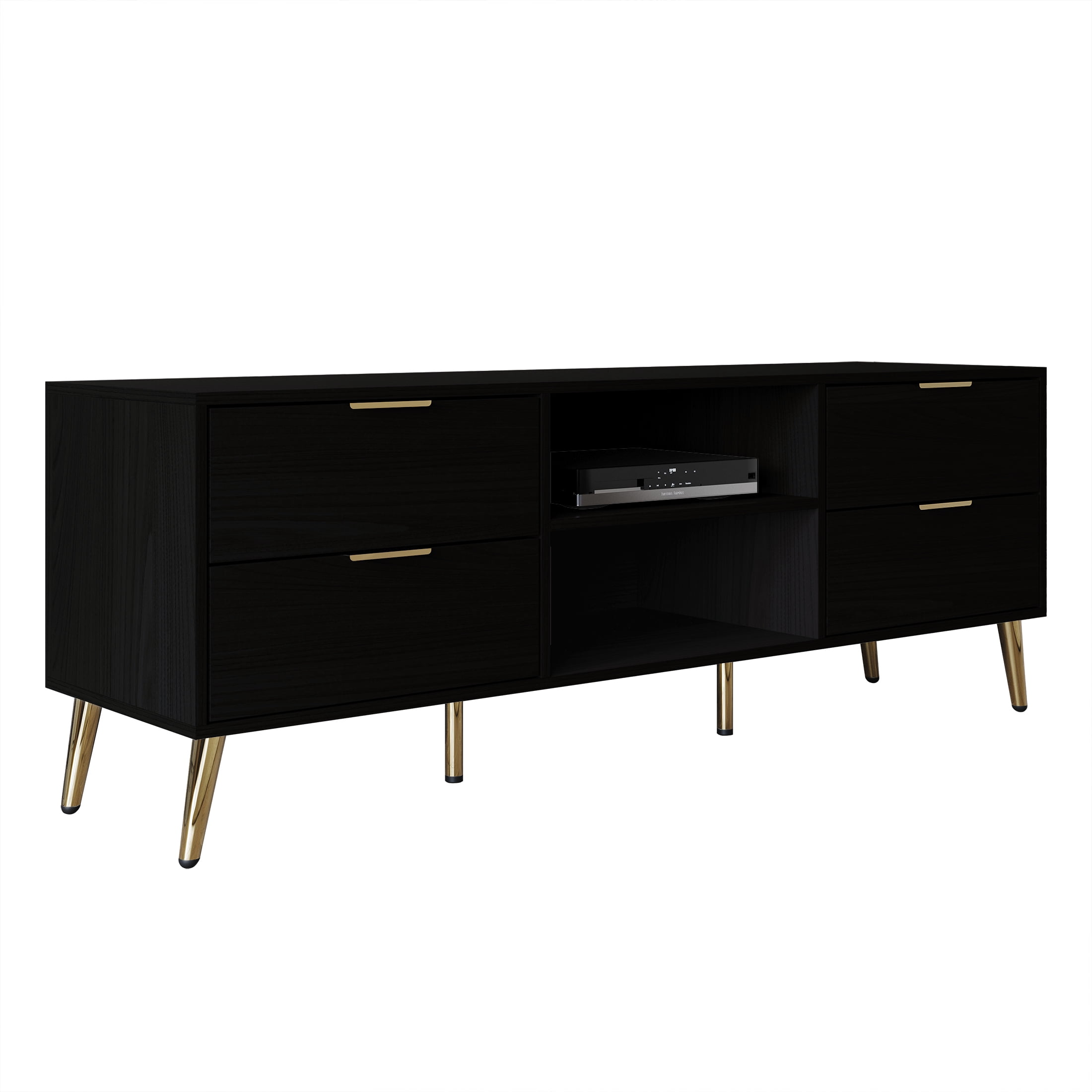 Castle Place Contemporary TV Stand Console for TVs up to 70" , Black