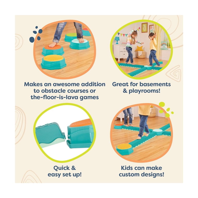 B. Toys – Balance & Build Set – 8 Poutres & 5 Plages Sensorielles – Jeu D’Équilibre Modulable – Dès 3 Ans