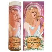 Saint Stevie Nicks Celebrity Prayer Devotional Parody Candle (light), 8" white unscented glass