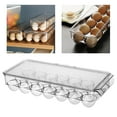 thumbnail image 4 of Abbracc Fridge Egg Storage Box Dustproof Transparent with Lid Kitchen Moisture Containers Carrier Organizer Space Saving Living Room 21 Grids, 4 of 9