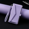 thumbnail image 3 of For Google Pixel 9a Wallet Phone Case-PU Leather Flip Cover with 3 Credit Card Slots,Hidden buckle Pocket & Detachable Shoulder Strap and Wrist Strap,Shockproof,Purple,For Pixel 9a, 3 of 11