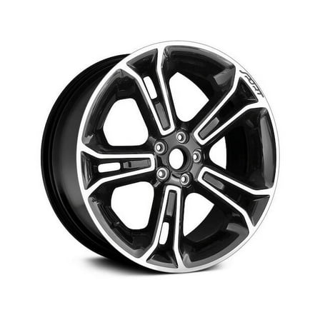Aluminum Wheel - Machined and Black - 20 x 9 Inch - 44mm Offset - 5 Split Spoke - 5 Lug - Compatible with 2013 - 2015 Ford Explorer 2014