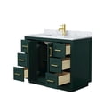 thumbnail image 3 of Wyndham Collection Miranda 42" Carrara&Wood Single Bathroom Vanity in Green/Gold, 3 of 6