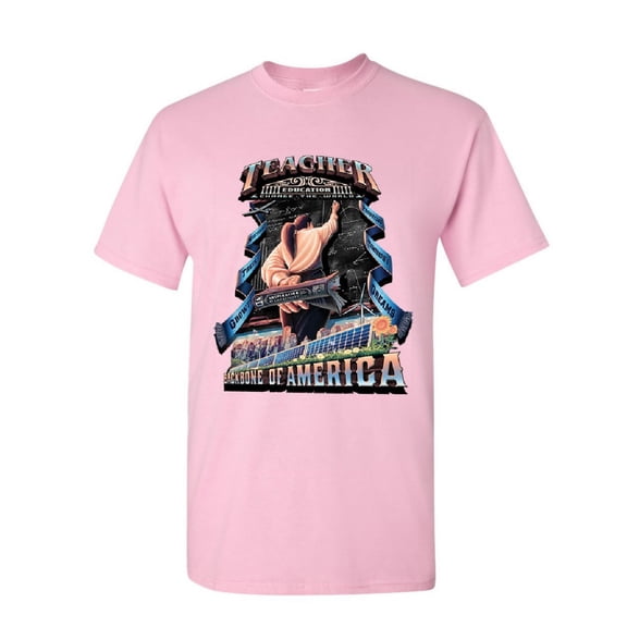 Tee Hunt Teacher Backbone of America T-Shirt School Professor Education Mens Shirt, Light Pink, Medium
