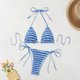 thumbnail image 1 of Trajes de baño Amzcrzy Tankini para mujer, trajes de baño, trajes de baño, bikini con control de abdomen, bikini de moda cómodo, traje de baño de color liso para mujer, conjuntos de bikinis azul, M, 1 of 7
