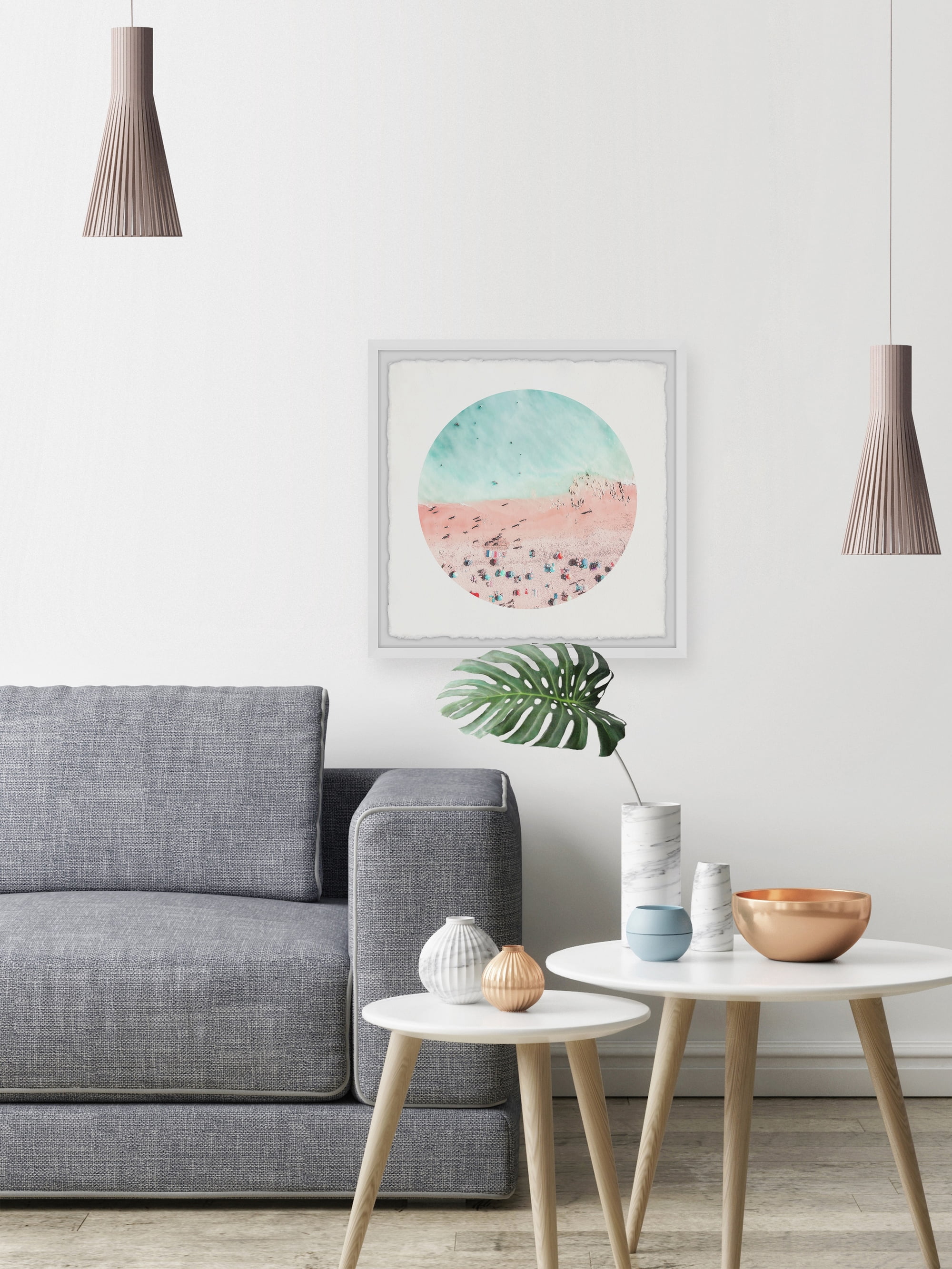 Awesome Pink Sand 24 in x 24 in Framed Painting Art Prints, by Marmont Hill