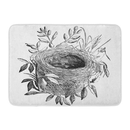 - KDAGR Nest of Sedge Warbler Bird Vintage Sourced from Antique Book The Playtime Naturalist by Dr J E Taylor Doormat Floor Rug Bath Mat 23.6x15.7 inch