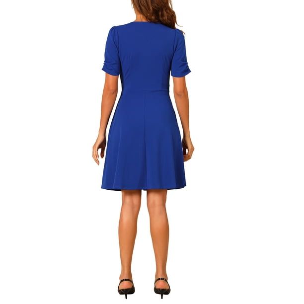 a line corporate dress ZAPAKA Women Elegant Red Work Dress A Line Peak Lapel Business Dress