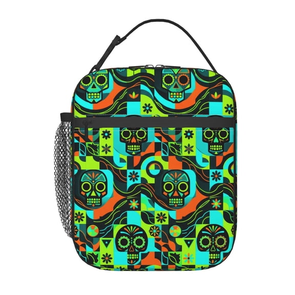 Gothic Skull Insulated Lunch Bag Reusable Lunch Tote Bag Cooler Bag For Women Men Lunch Box Leakproof Lunch Bag For Work School Picnic Camping