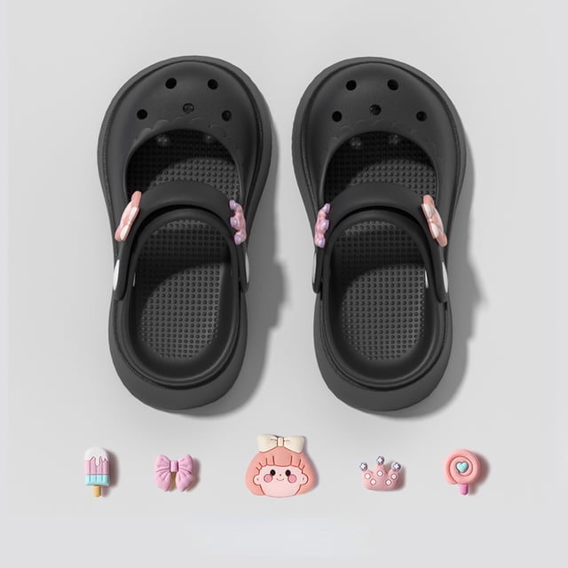 Preciosos zapatos de mujer, plataforma para niña, zuecos hechos a mano, cómodos, suela gruesa, diseño simple, sandalias de verano con agujeros para playa, Mary Jane para damas