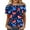 Dark Blue, variant on Qetyuw 4th of July Shirts for Women Casual Patriotic Stars and Stripes Graphic Tshirts Cute Short Sleeve Tees Trendy Crewneck Blouses Tops Plus Size Tops for Women