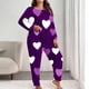 thumbnail image 1 of TaTaai Women's Plus Size Casual Home Set, Printed Long Sleeve Pants Loungewear, Breathable Soft Design, Ideal for Spring Summer Daily Wear Gift, 1 of 6