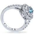 thumbnail image 3 of Pompeii 1 5/8ct Blue Diamond Double Halo Vintage Engagement Ring 14K White Gold, 3 of 4