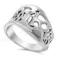 thumbnail image 1 of Wide Filigree Wave Cutout Abstract Ring ( Sizes 6 7 8 9 10 ) New .925 Sterling Silver Band Rings (Size 7), 1 of 4