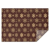 Brown Christmas Snowflake Pattern Rectangle Tablecloth 60"x84",Waterproof Polyester Rectangle Table Cloth, Wipeable Spillproof Polyester Tablecloth for Dining, Camping, Indoor and Outdoor
