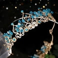 thumbnail image 4 of DESIGNICE Little Girl Crown, Blue Rhinestone Pearl Elegant Tiara Princess Crystal Headdress Decor for Parties Prom, 4 of 7