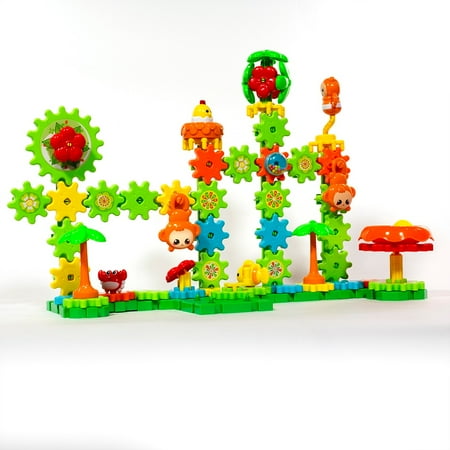 Rotation Gear Assembly - iHubdeal Gears Master Rotating Building Blocks STEM Creative Interactive Assembly, 141-Piece