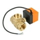 thumbnail image 3 of Válvula eléctrica de bola motorizada de 3 vías de latón DN32 G1-1/4 para aire acondicionado DC24V, 3 of 11