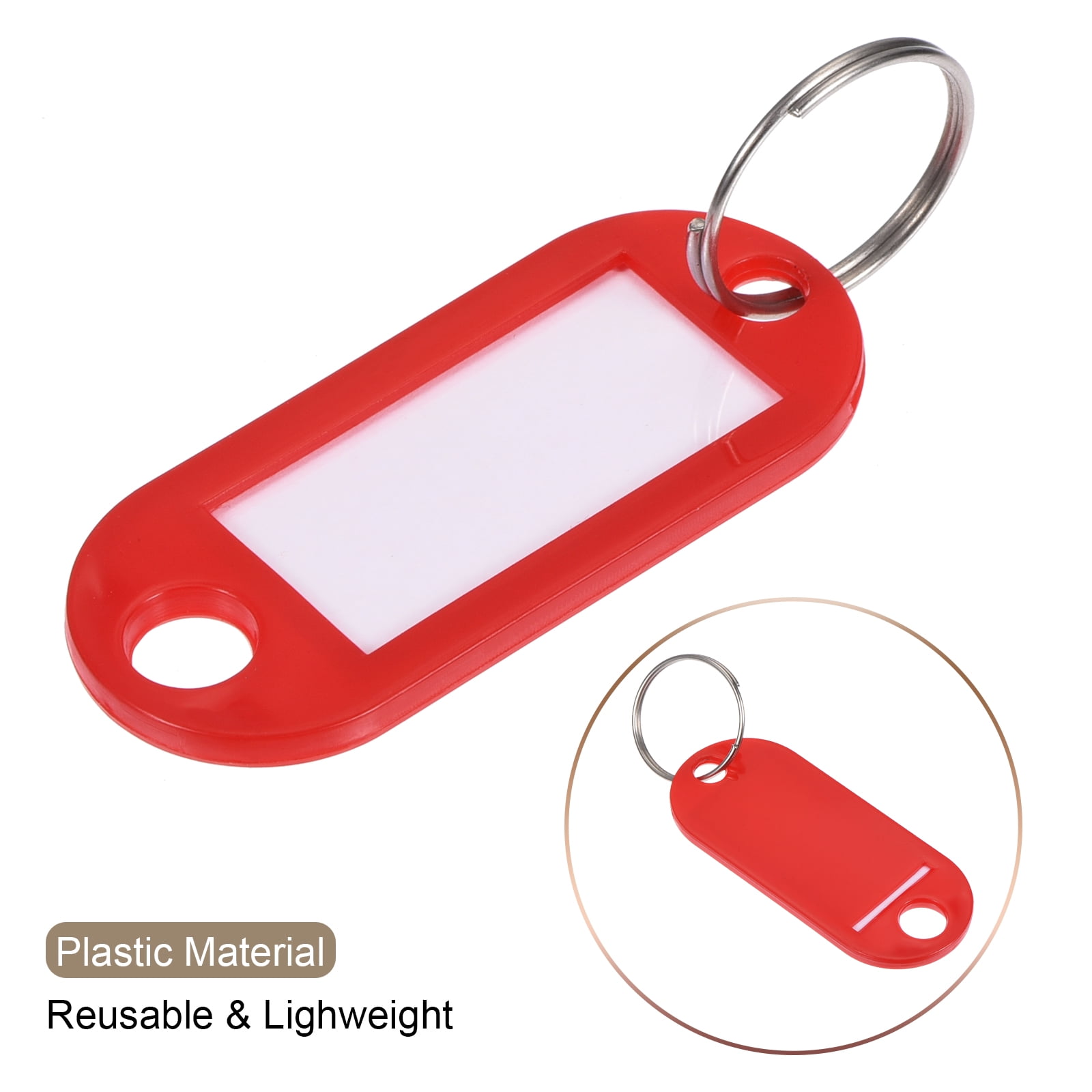 Unique Bargains Plastic Key Tags with Split Ring Flexible Mark Luggage Tags 12