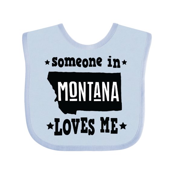 Inktastic Montana Someone Loves Me Boys or Girls Baby Bib