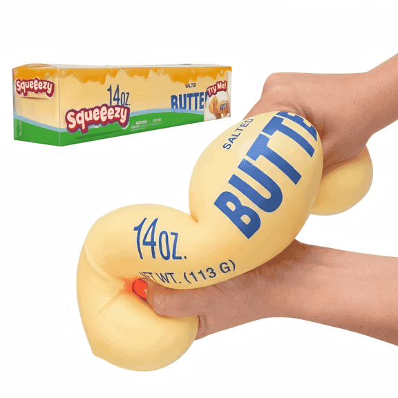 Clekit NEW Jumbo Butter Stick Squishy Toys - 14oz Slow Rising Squeeze Stress Ball Fidget for Stress Relief & Anxiety Relaxation