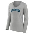 thumbnail image 2 of Women's Gray Old Dominion Monarchs Basic Arch Long Sleeve V-Neck T-Shirt, 2 of 3