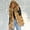 Brown, variant on Womens Faux-Furgilet Sleeveless Waistcoat Body Solid Color Hooded Jacket Coat Outwear
