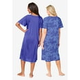 thumbnail image 2 of Only Necessities Plus Size 2-Pack Short Silky Gown, 2 of 6