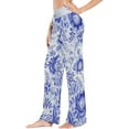 thumbnail image 2 of Women's Pajama Pants Blue Floral Comfy Stretch Sleepwear Essentials womens Lightweight Lounge Terry Pajama Pant, X-Large, 2 of 7