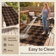 thumbnail image 4 of DEORAB Outdoor Rug 5'x 8' Polypropylene Surface Washable UV-Resistant Carpet Patio Deck Porch，Black & Brown, 4 of 5